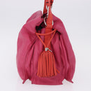 LOEWE Flamenco Shoulder Bag Leather Pink Silver Auth 192107A-3