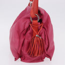 LOEWE Flamenco Shoulder Bag Leather Pink Silver Auth 192107A-4