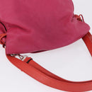 LOEWE Flamenco Shoulder Bag Leather Pink Silver Auth 192107A-6