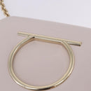 Salvatore Ferragamo Gancini Chain Shoulder Bag Leather Pink Gold Auth 192109V-18