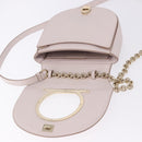 Salvatore Ferragamo Gancini Chain Shoulder Bag Leather Pink Gold Auth 192109V-9