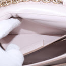 Salvatore Ferragamo Gancini Chain Shoulder Bag Leather Pink Gold Auth 192109V-21