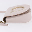 Salvatore Ferragamo Gancini Chain Shoulder Bag Leather Pink Gold Auth 192109V-4