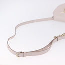 Salvatore Ferragamo Gancini Chain Shoulder Bag Leather Pink Gold Auth 192109V-7