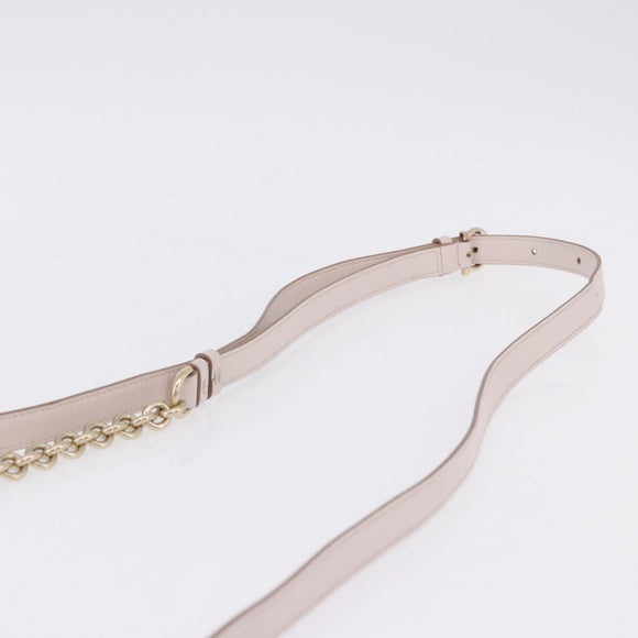 Salvatore Ferragamo Gancini Chain Shoulder Bag Leather Pink Gold Auth 192109V