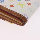 LOUIS VUITTON Multicolor Porte Monnaie Pla Coin Purse White M92657 Auth 192115A-15