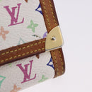 LOUIS VUITTON Multicolor Porte Monnaie Pla Coin Purse White M92657 Auth 192115A-8