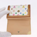 LOUIS VUITTON Multicolor Porte Monnaie Pla Coin Purse White M92657 Auth 192115A-17