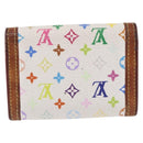 LOUIS VUITTON Multicolor Porte Monnaie Pla Coin Purse White M92657 Auth 192115A-2