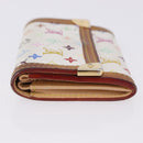 LOUIS VUITTON Multicolor Porte Monnaie Pla Coin Purse White M92657 Auth 192115A-4