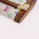 LOUIS VUITTON Multicolor Porte Monnaie Pla Coin Purse White M92657 Auth 192115A-14
