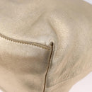 PRADA Hand Bag Leather 2way Silver Gold Auth 192120A-17