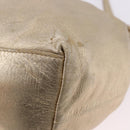 PRADA Hand Bag Leather 2way Silver Gold Auth 192120A-19