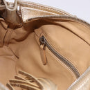 PRADA Hand Bag Leather 2way Silver Gold Auth 192120A-26