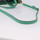 GUCCI Hand Bag Leather 2way Green Gold 319795 Auth 192124V-10