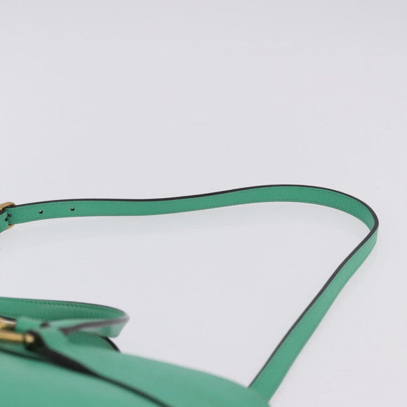 GUCCI Hand Bag Leather 2way Green Gold 319795 Auth 192124V