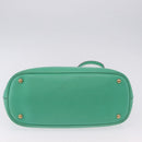 GUCCI Hand Bag Leather 2way Green Gold 319795 Auth 192124V-12