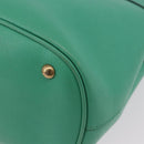 GUCCI Hand Bag Leather 2way Green Gold 319795 Auth 192124V-14