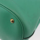 GUCCI Hand Bag Leather 2way Green Gold 319795 Auth 192124V-16