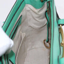 GUCCI Hand Bag Leather 2way Green Gold 319795 Auth 192124V-20
