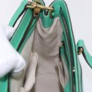 GUCCI Hand Bag Leather 2way Green Gold 319795 Auth 192124V-21