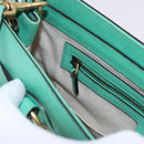 GUCCI Hand Bag Leather 2way Green Gold 319795 Auth 192124V-22