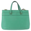 GUCCI Hand Bag Leather 2way Green Gold 319795 Auth 192124V-3