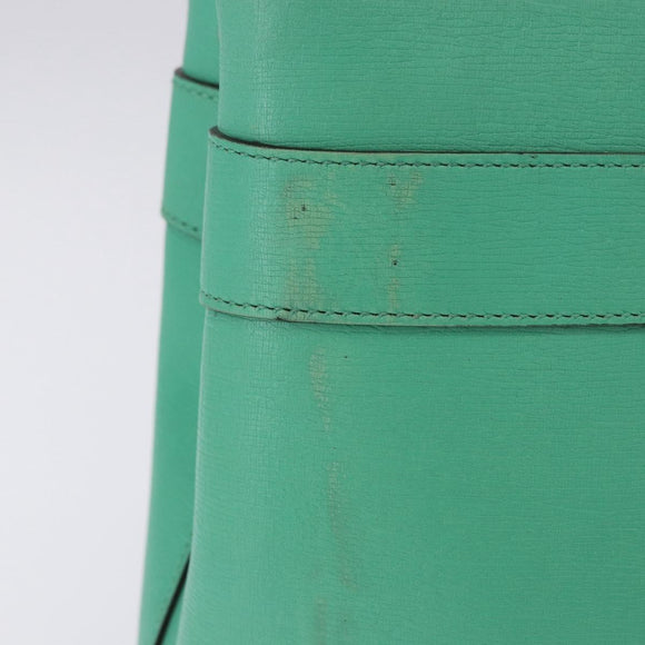 GUCCI Hand Bag Leather 2way Green Gold 319795 Auth 192124V