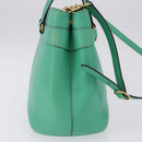 GUCCI Hand Bag Leather 2way Green Gold 319795 Auth 192124V-6