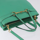 GUCCI Hand Bag Leather 2way Green Gold 319795 Auth 192124V-7