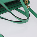 GUCCI Hand Bag Leather 2way Green Gold 319795 Auth 192124V-8