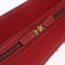 FENDI Zucchino Canvas Hand Bag Red Gold Auth 192125A-10