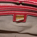 FENDI Zucchino Canvas Hand Bag Red Gold Auth 192125A-17