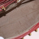 FENDI Zucchino Canvas Hand Bag Red Gold Auth 192125A-11