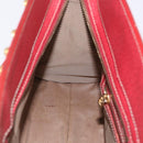 FENDI Zucchino Canvas Hand Bag Red Gold Auth 192125A-19