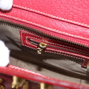 FENDI Zucchino Canvas Hand Bag Red Gold Auth 192125A-20
