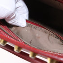 FENDI Zucchino Canvas Hand Bag Red Gold Auth 192125A-12