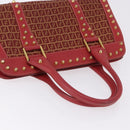 FENDI Zucchino Canvas Hand Bag Red Gold Auth 192125A-6