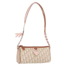 Christian Dior Trotter Canvas Chain Romantic Bag PVC Beige Silver Auth 192126V-1