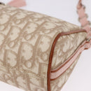 Christian Dior Trotter Canvas Chain Romantic Bag PVC Beige Silver Auth 192126V-14