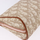 Christian Dior Trotter Canvas Chain Romantic Bag PVC Beige Silver Auth 192126V-15