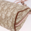 Christian Dior Trotter Canvas Chain Romantic Bag PVC Beige Silver Auth 192126V-16