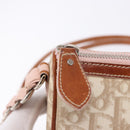 Christian Dior Trotter Canvas Chain Romantic Bag PVC Beige Silver Auth 192126V-10