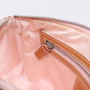 Christian Dior Trotter Canvas Chain Romantic Bag PVC Beige Silver Auth 192126V-21