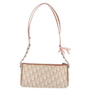 Christian Dior Trotter Canvas Chain Romantic Bag PVC Beige Silver Auth 192126V-2