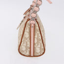 Christian Dior Trotter Canvas Chain Romantic Bag PVC Beige Silver Auth 192126V-3