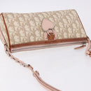 Christian Dior Trotter Canvas Chain Romantic Bag PVC Beige Silver Auth 192126V-6