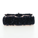 CHANEL Chain Shoulder Bag Leather sequins Navy Silver CC Auth 192127SM-5