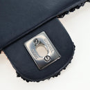 CHANEL Chain Shoulder Bag Leather sequins Navy Silver CC Auth 192127SM-21