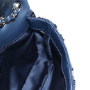 CHANEL Chain Shoulder Bag Leather sequins Navy Silver CC Auth 192127SM-25